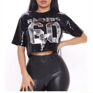 ✨Brand new raiders sequin crop top✨